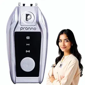 PRANNO Wearable Portable Air Purifier – Filterless, Silent | 150M+ Negative Ions | 75H Use | USB Rechargeable | Removes PM2.5, Dust, Smoke, Odour | For Travel, Car, Office, Personal Use (Silver)