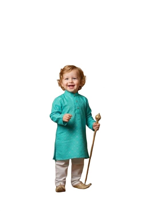 A.T.U.N. (ALL THINGS UBER NICE) Boys 100% Cotton Printed Kurta Pyjama Set | Soft Comfortable Ethnic Indian Outfit | Festive, Celebrations, Wedding, Functions, Family Gatherings Clothing Set for Kids